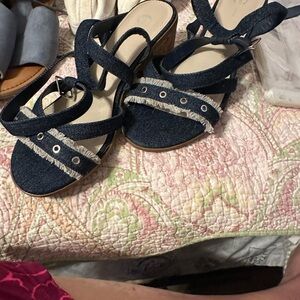 Stylish Denim Wedge Sandals